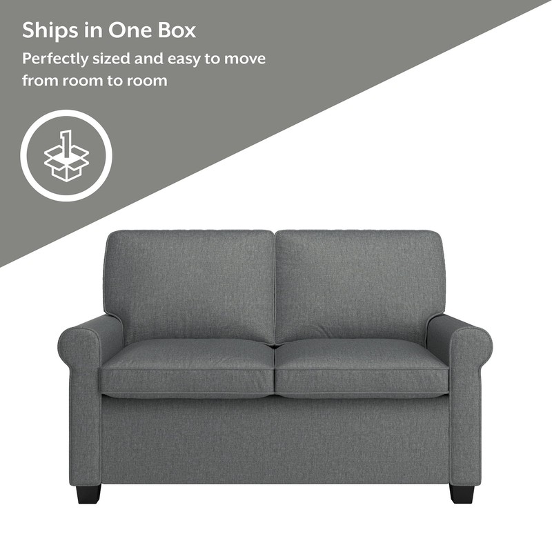 Sofa Bed Pull Out Sleeper Loveseat Couch Twin Adult Size Rolled Arms Gray gallery