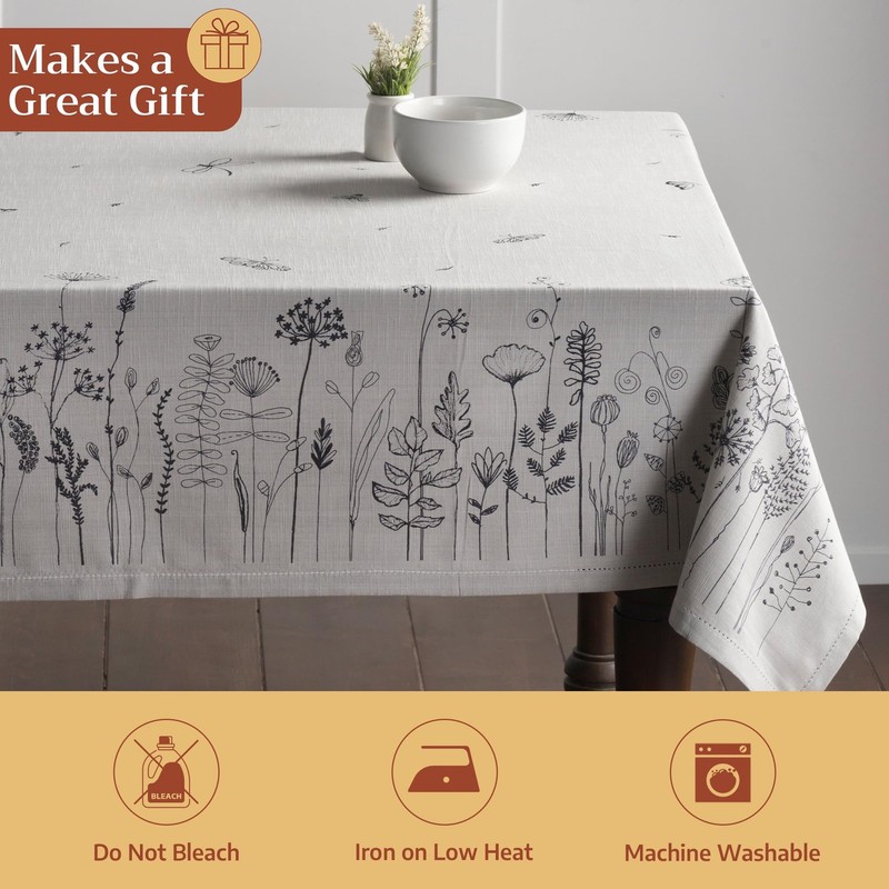 Table Cloth Rectangle Table 100% Cotton 60 x 90 Inches Tablecloth Reusable De... gallery