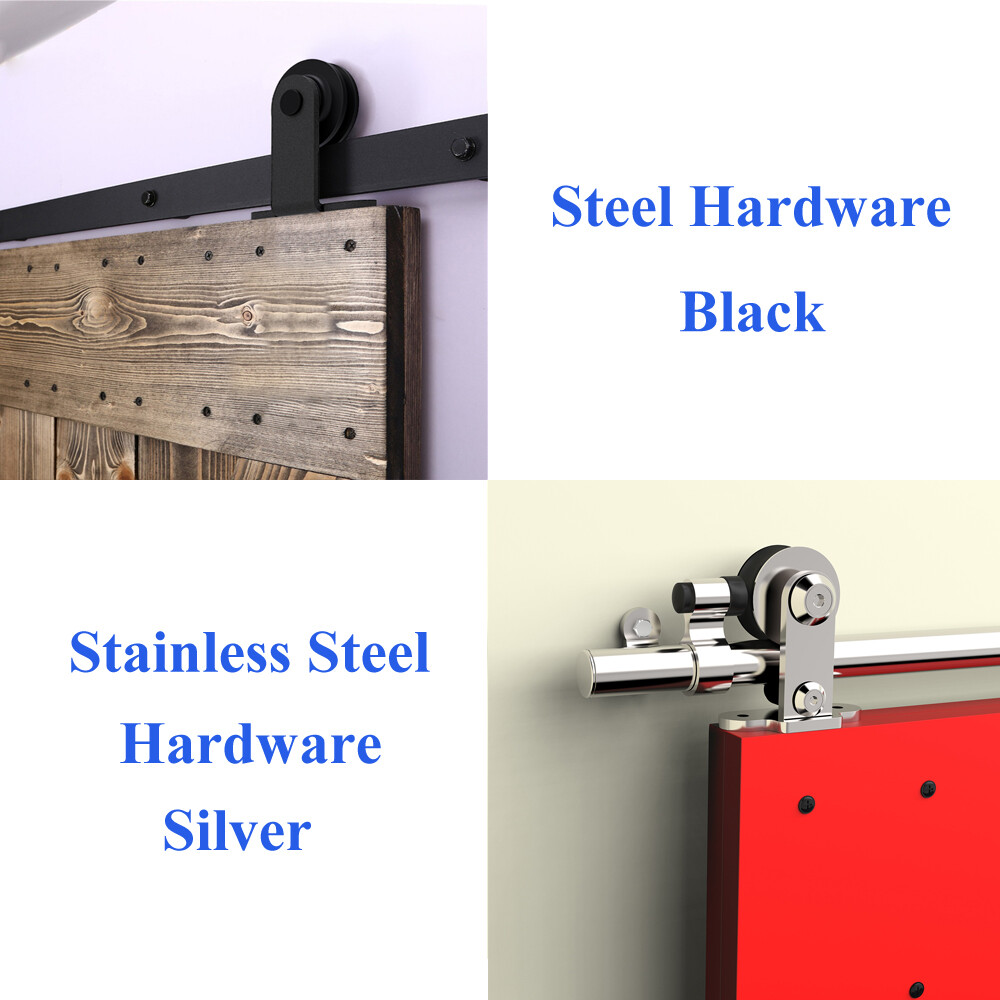 4FT-20FT Sliding Barn Door Hardware Closet Track Kit Single/Double/Bypass Doors gallery
