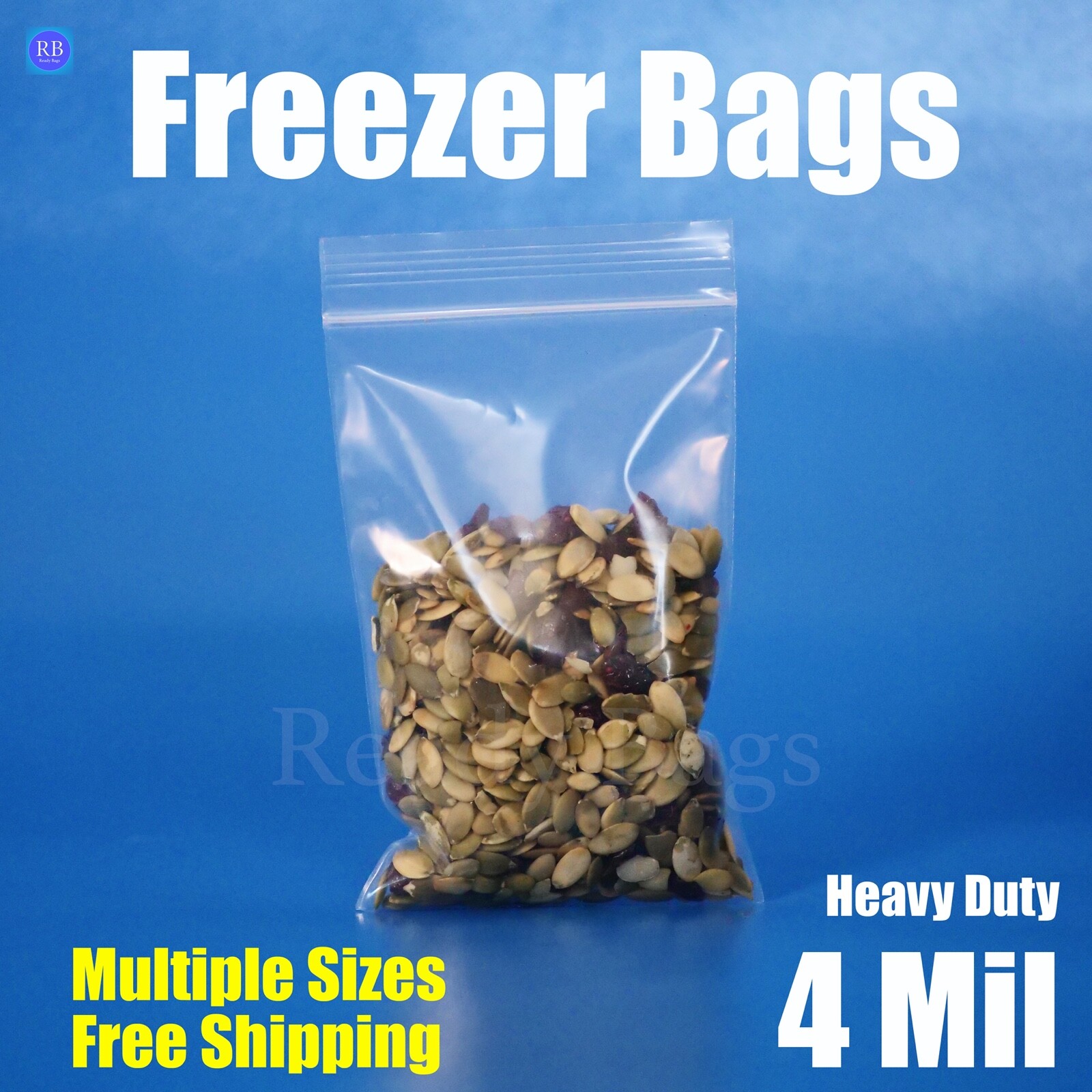 Clear Plastic Zipper Bags Reclosable HEAVY-DUTY 4-Mil Zip Seal Freezer Baggies gallery