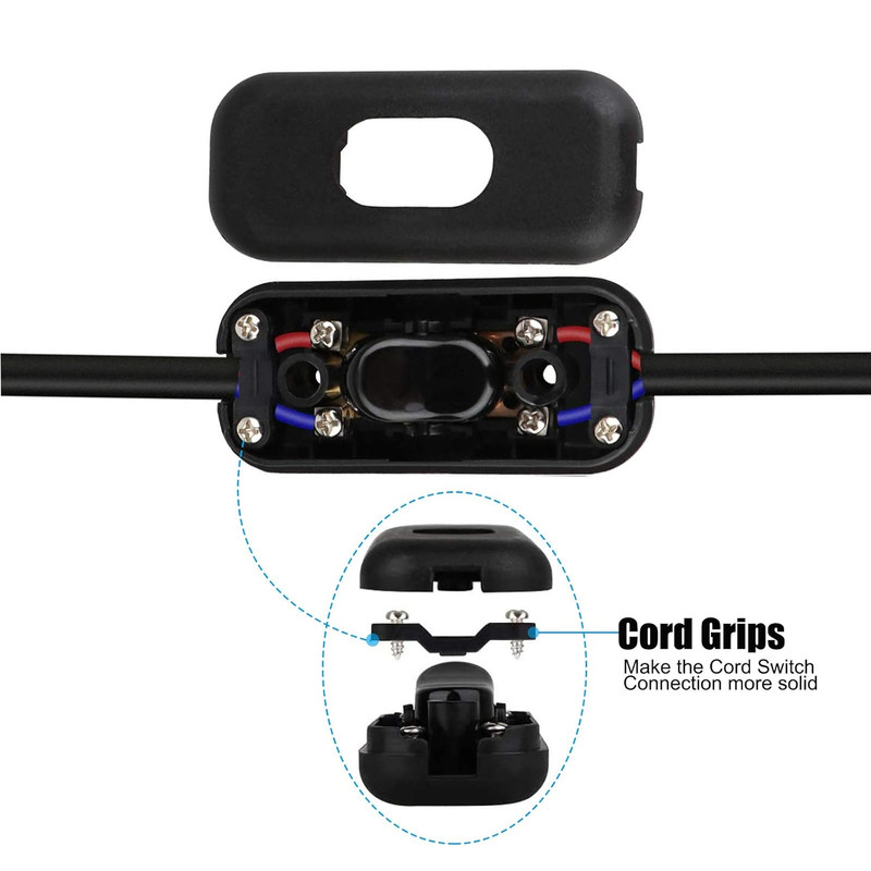 Inline Cord Switch, 2-Pack On-Off DPST Control Lamp Switch for Bedroom Table La gallery