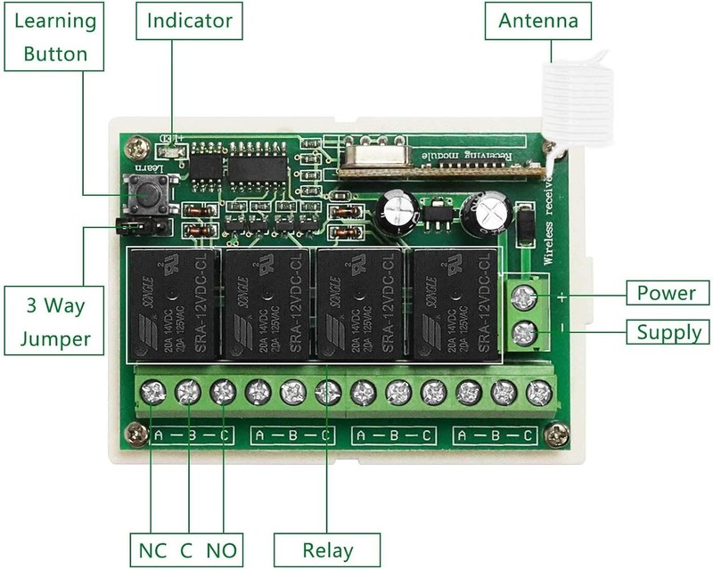 12V Relay Remote Switch Wireless RF Remote Control Switch 4 Channel Relay Mod... gallery