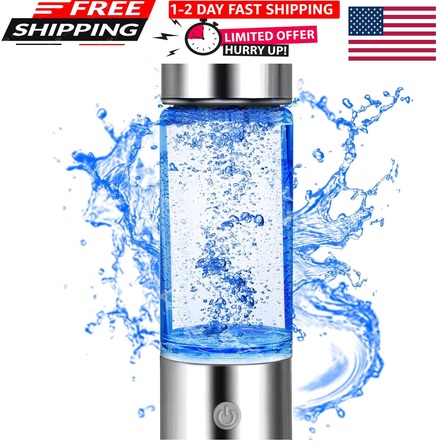 Rechargeable Hydro Health Hydrogen Water Bottle, Portable Glass Hydrohealth H... gallery