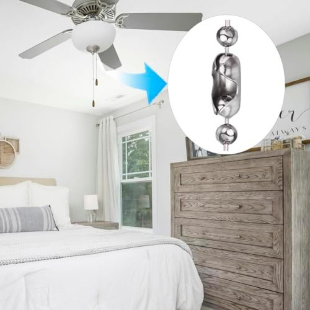 60 In Ceiling Fan Pull Chain Extension Silver 3mm Stainless Steel Ball Chain Set gallery