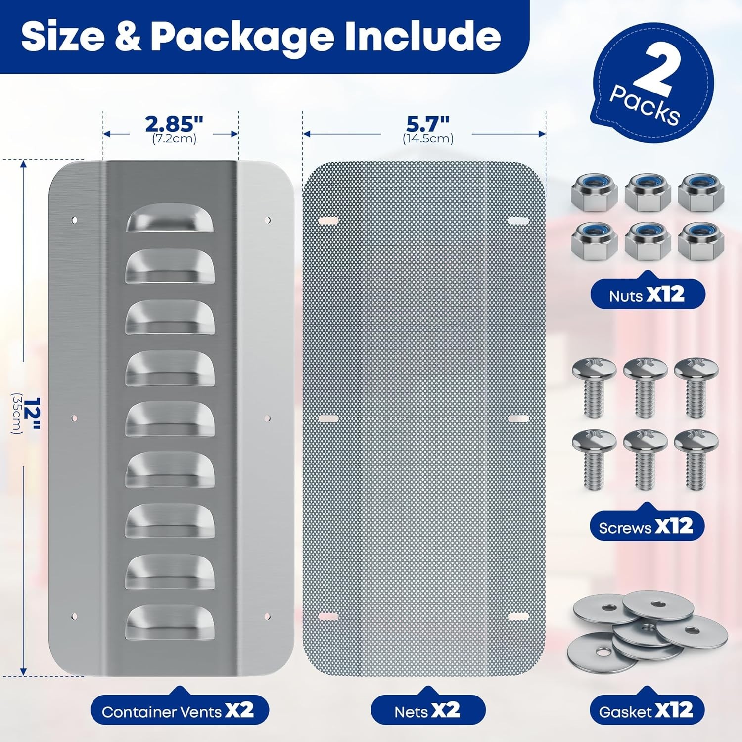 2 Pcs Shipping Container Air Vent Kits,Transportation Container Vents gallery