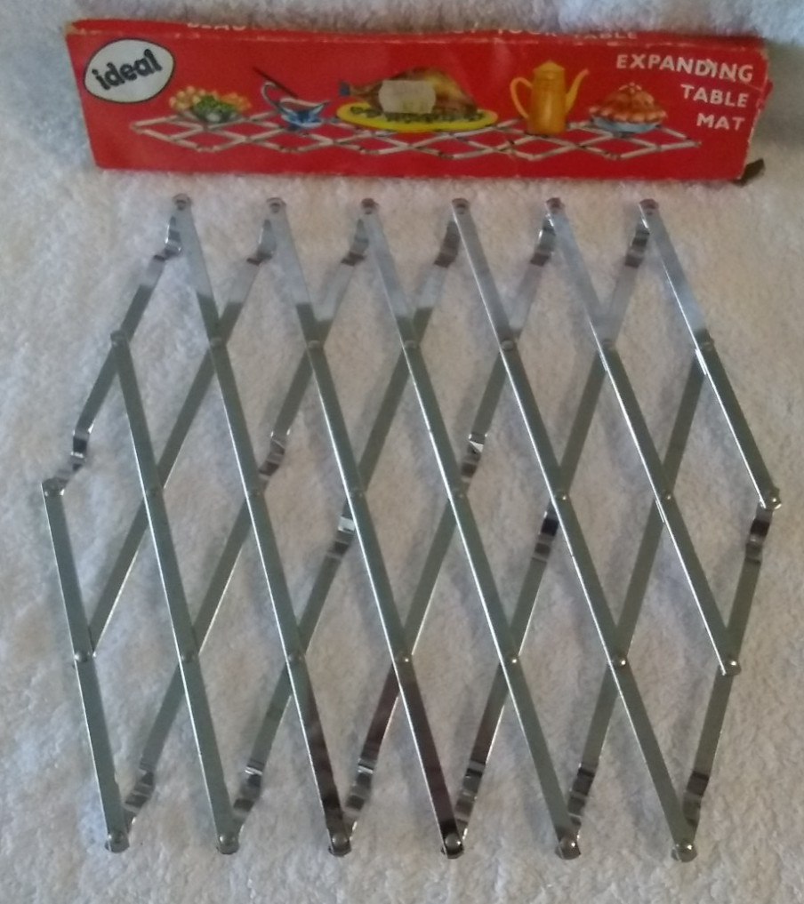 Vintage Ideal Metal Expanding Table Mat Original Open Box gallery
