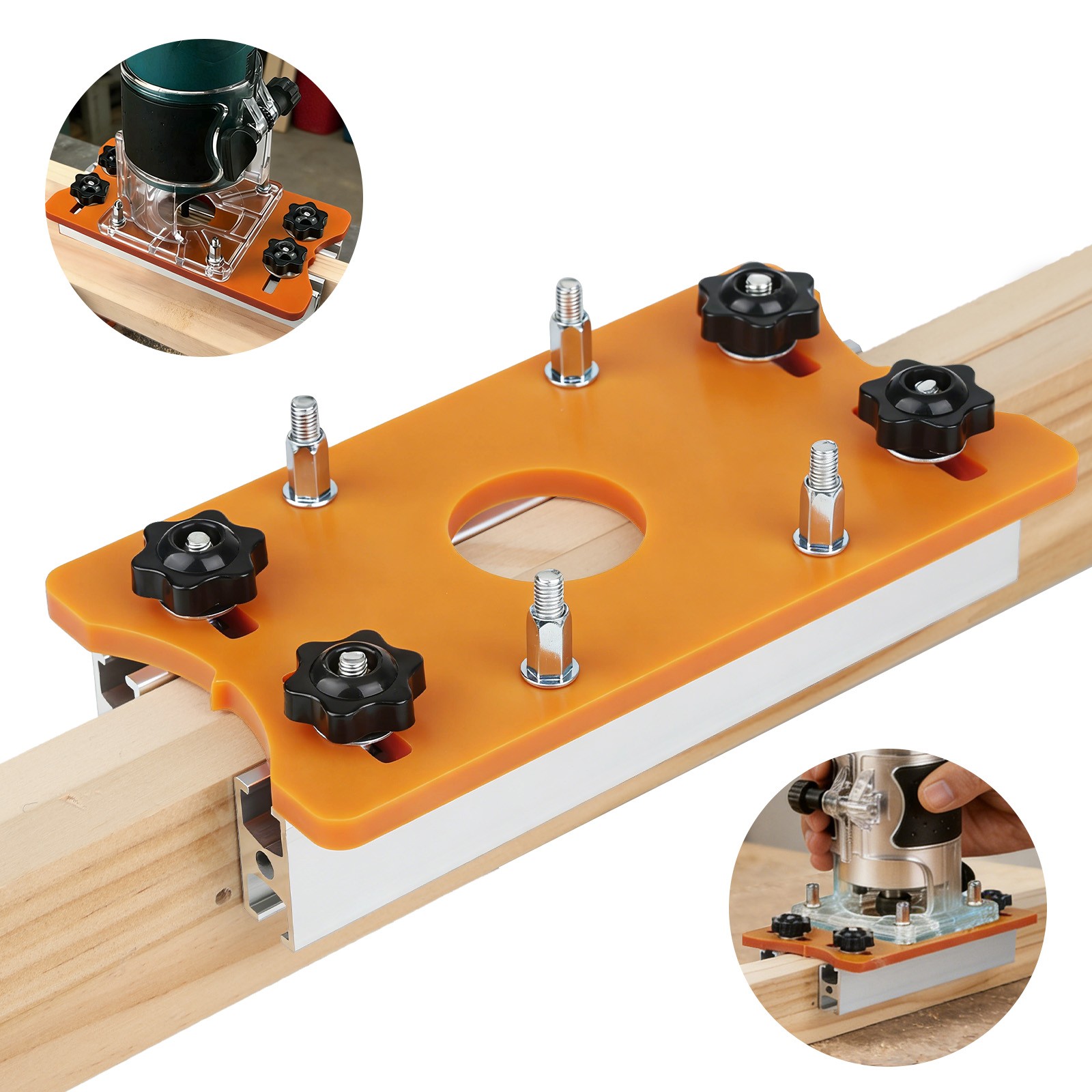 Portable Wood Router Base Slotting Bracket Grooving Locator Tool for 65mmTrimmer gallery