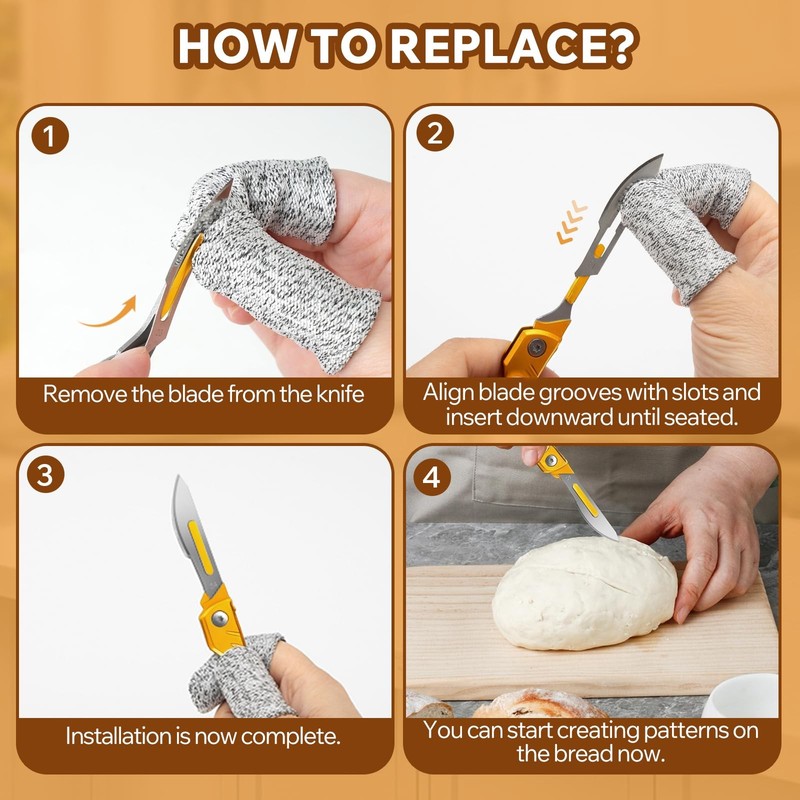 2pcs Bread Lame Dough Scoring Tool,Folding Bread Scoring with 40 Razor Blades... gallery