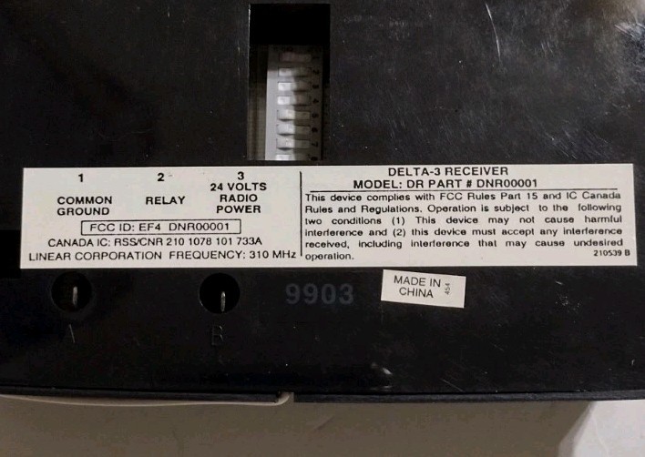 Linear 1 Channel Receiver 310 MHz DR3A DNR00001 Delta-3 NEW gallery