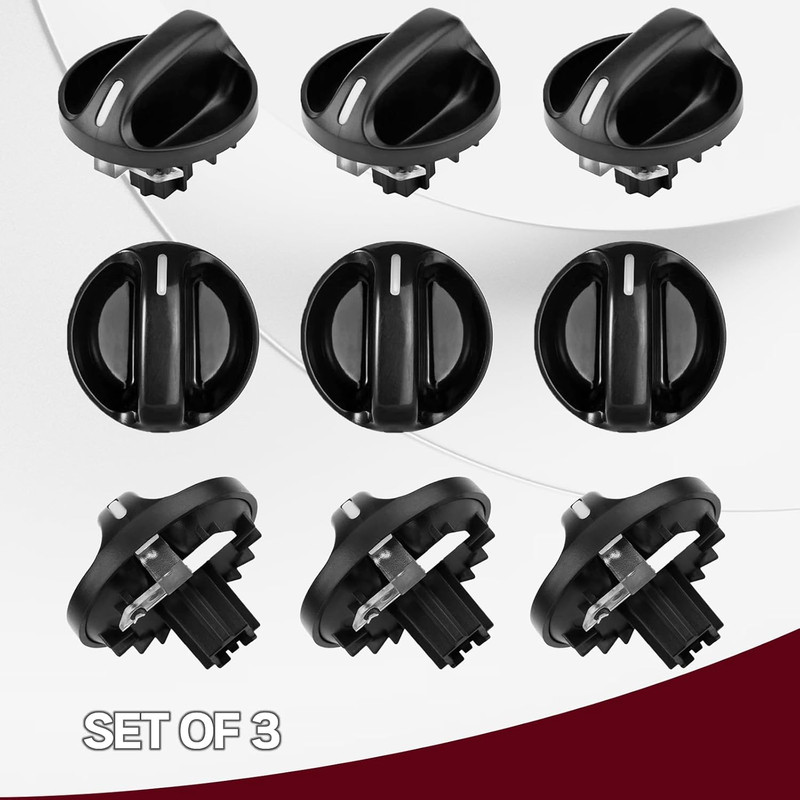 3Pcs Tundra AC Knobs Replacement Compatible with 2000 2001 2002 2003 2004 2005 2 gallery
