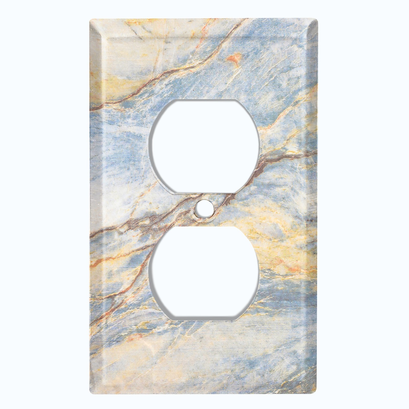 Metal Light Switch Cover Wall Plate Kitchen Marble Blue Pattern Tile MAR014 gallery