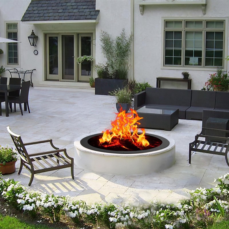 48''Inner/52''Outer Fire Pit Ring,Steel Metal Fire Ring Liner Outdoor DIY Pit gallery