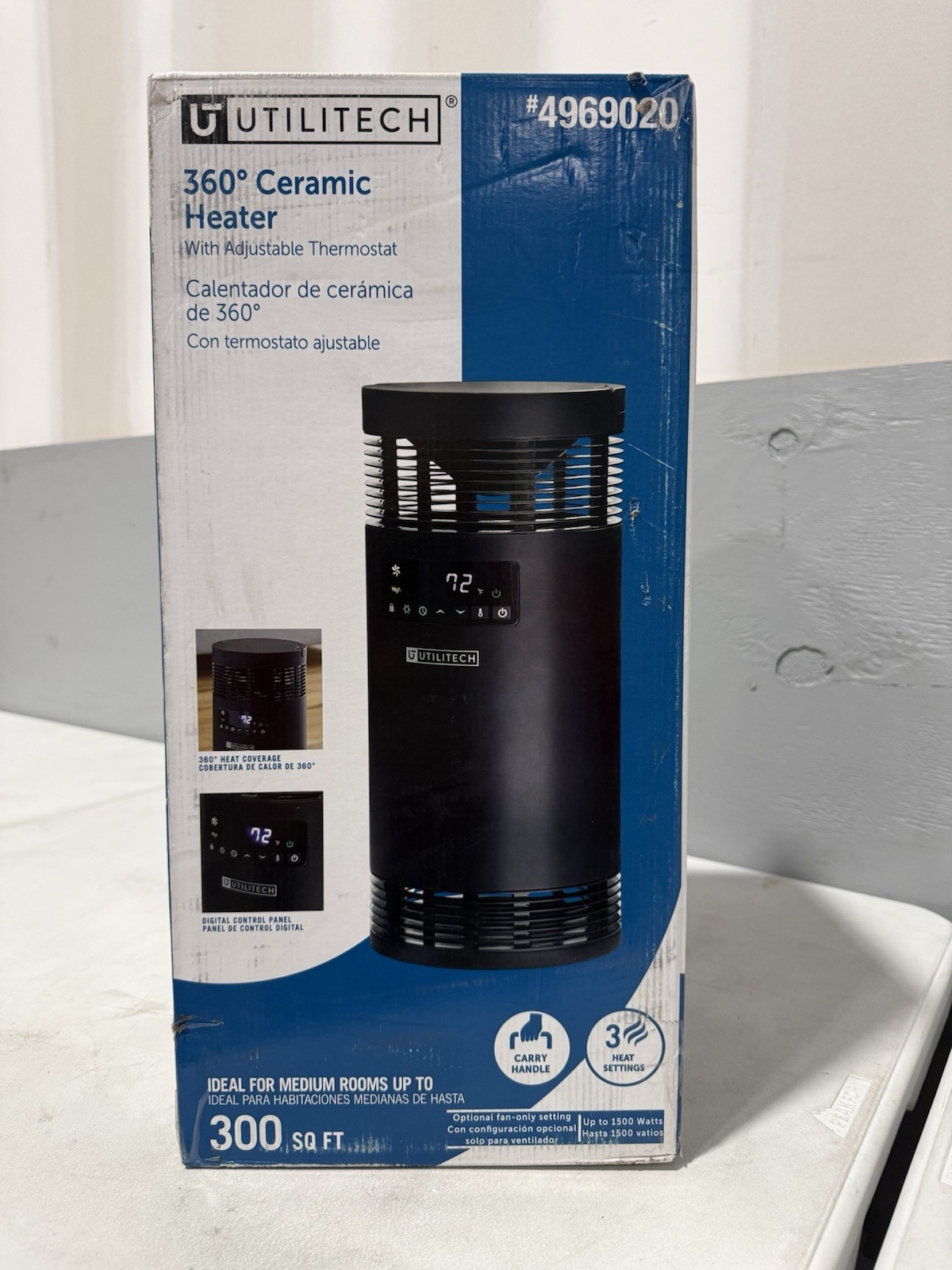 Utilitech 360 Degree Ceramic Heater With Adjustable Thermostat gallery