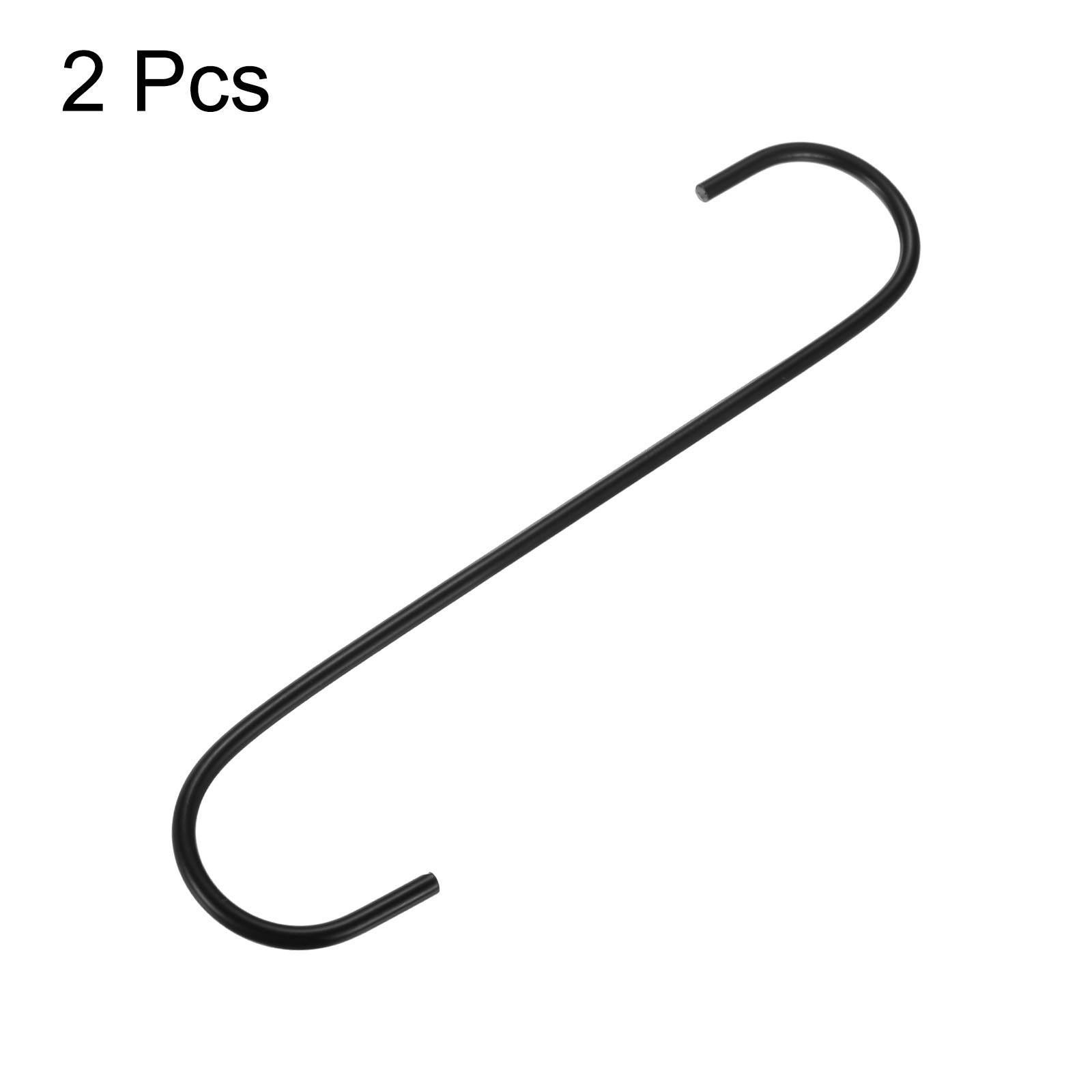2pcs Long S Hooks 8 Inch S-shaped Hanging Hooks for Hanging Plant Black gallery