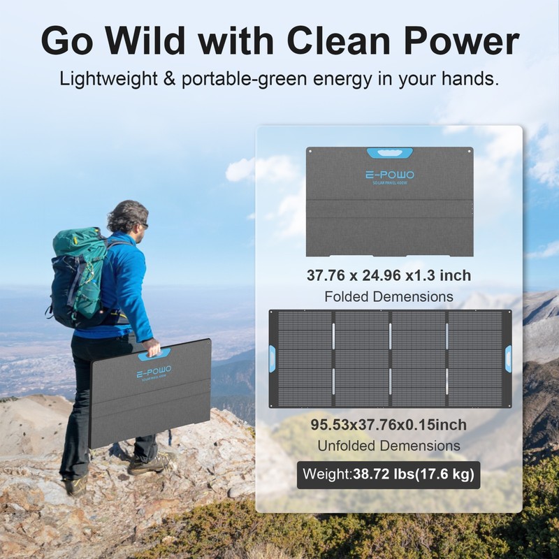 E-POWO 400W Solar Panel Kit Self-supporting Waterproof IP67 High Efficiency gallery