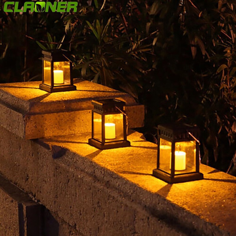3PC Solar Hanging Lantern Candle LED Lights Yard Patio Garden Lamp Outdoor Decor gallery