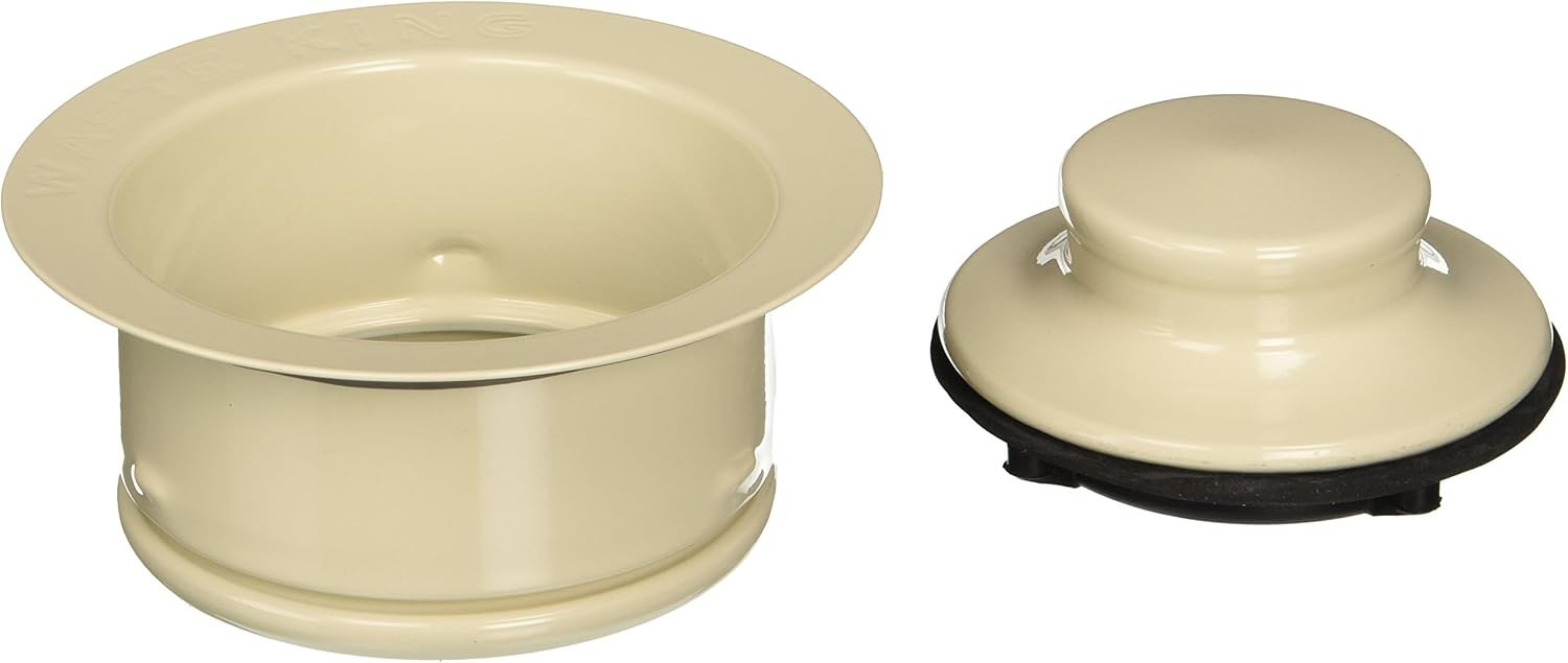 Waste King Garbage Disposal 3-Bolt Mount Sink Flange and Stopper - Almond Finish gallery