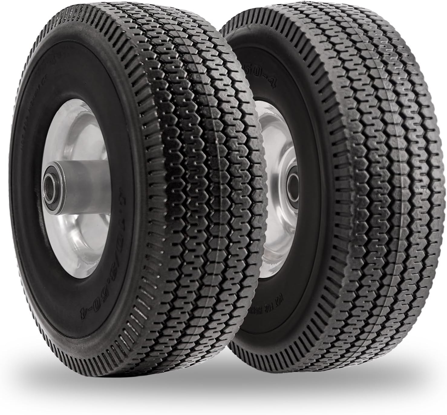 4.10/3.50-4 Polyurethane Solid Wheel Non-Rubber Tires for Garden Wagon Cart 2pcs gallery