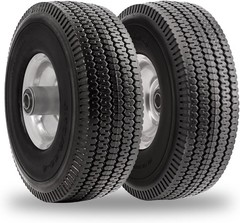 4.10/3.50-4 Polyurethane Solid Wheel Non-Rubber Tires for Garden Wagon Cart 2pcs