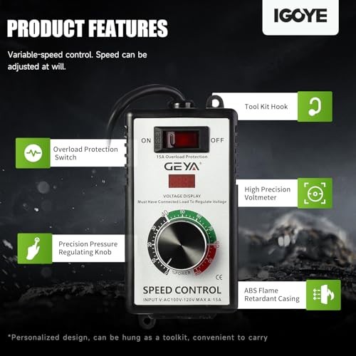 100V-120V 15A AC Motor Speed Controller with Overload Protection, Variable gallery