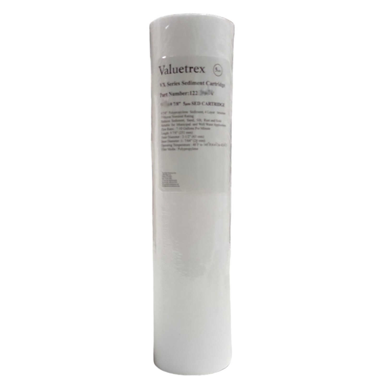 Valuetrex 10" 1227871-V Sediment Filter 25 Micron Poly Spun 9/34" X 2.5"-40 Pack gallery
