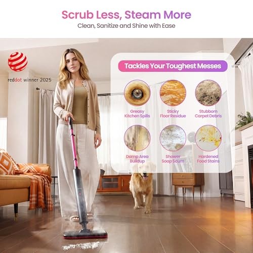 Steam Mop Cleaner Powerful - 15s Fast Heat-Up, Chemical-Free for Compact gallery