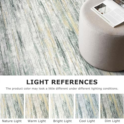 2x3 Green Yellow Modern Abstract Rug for 2' x 3' (Rectangular) Green/Yellow gallery