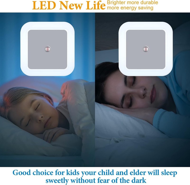 4/8/12 Pcs Wall Plug-in LED Night Lights Lamp Dusk to Dawn Sensor Soft White New gallery
