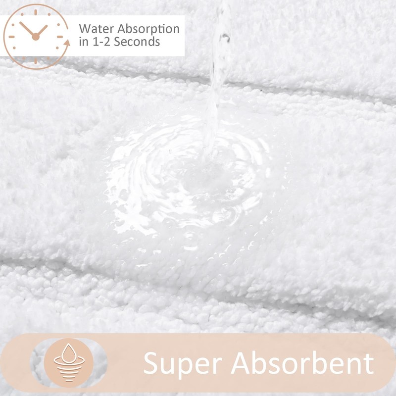 White Bathroom Runner Rug Non Slip Soft Absorbent Washable 24x60 Inch Mat gallery