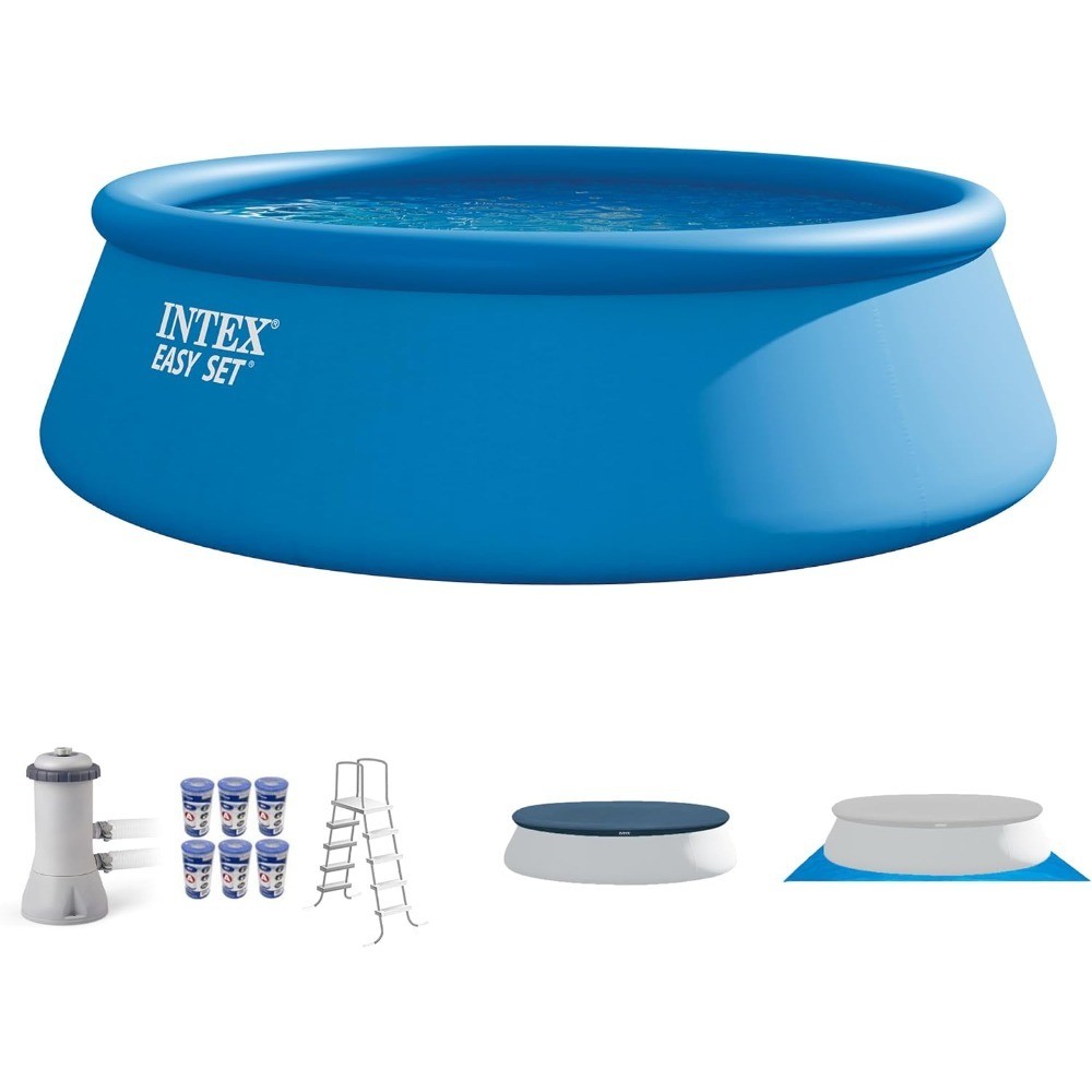 Easy Set Above Ground Swimming Pool Kit 15ft x 48in with Ladder Cover 1000 GPH gallery
