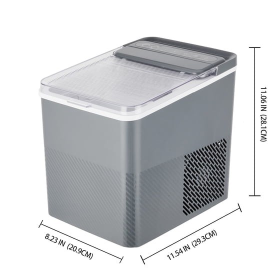 Mainstays Portable Countertop Ice Maker 26lbs/Day Compact Ice Machine Gray gallery