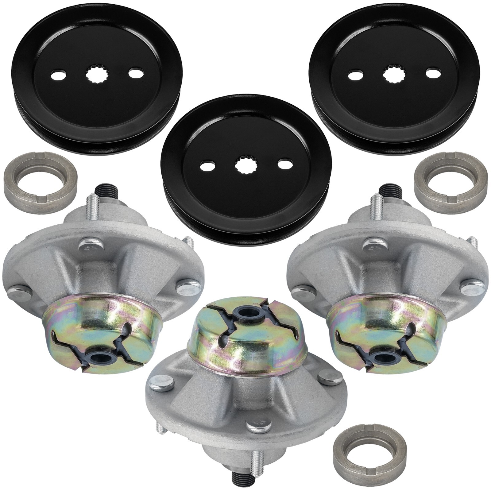 3 Celox Spindle Assembly W/Pulley 48" Deck For John Deere X360 X500 X520 X530 gallery