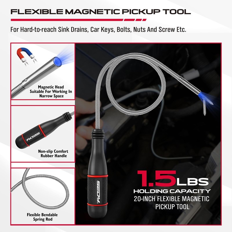 6-Piece Telescoping Magnetic Pickup Tools Set: 31in Portable Pickup... gallery