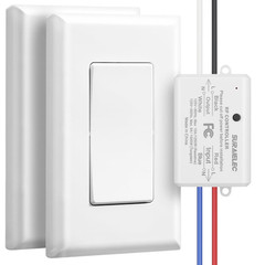 3 Way Wireless Light Switch, No Wiring, No Wifi, 100Ft RF Range, Pre-Programmed,