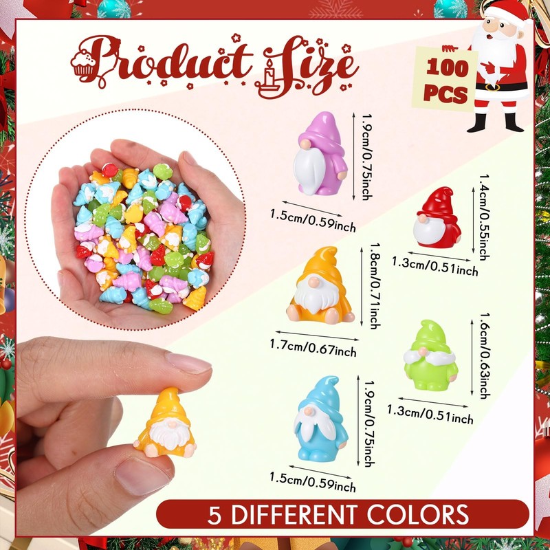 100 Pcs Mini Gnomes Tiny Figures Miniature Gnomes Bulk Miniature Figurines Mi... gallery