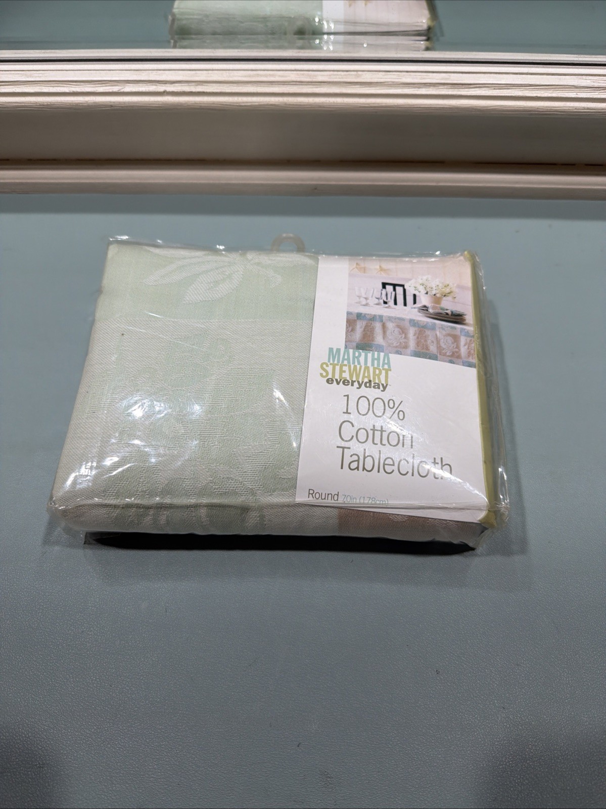 New Tablecloth Harvest Fruit 70 In Round Green 100% Cotton Martha Stewart gallery