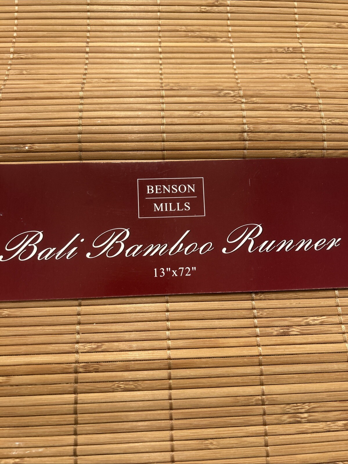 Benson Mills Bali Bamboo Table Runner Brown 13” X 72” Never Used gallery