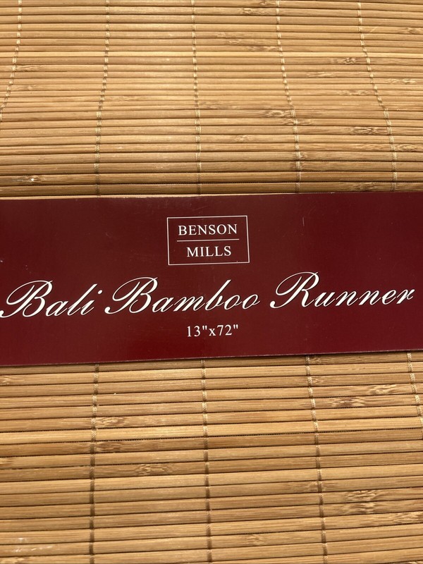 Benson Mills Bali Bamboo Table Runner Brown 13” X 72” Never Used gallery