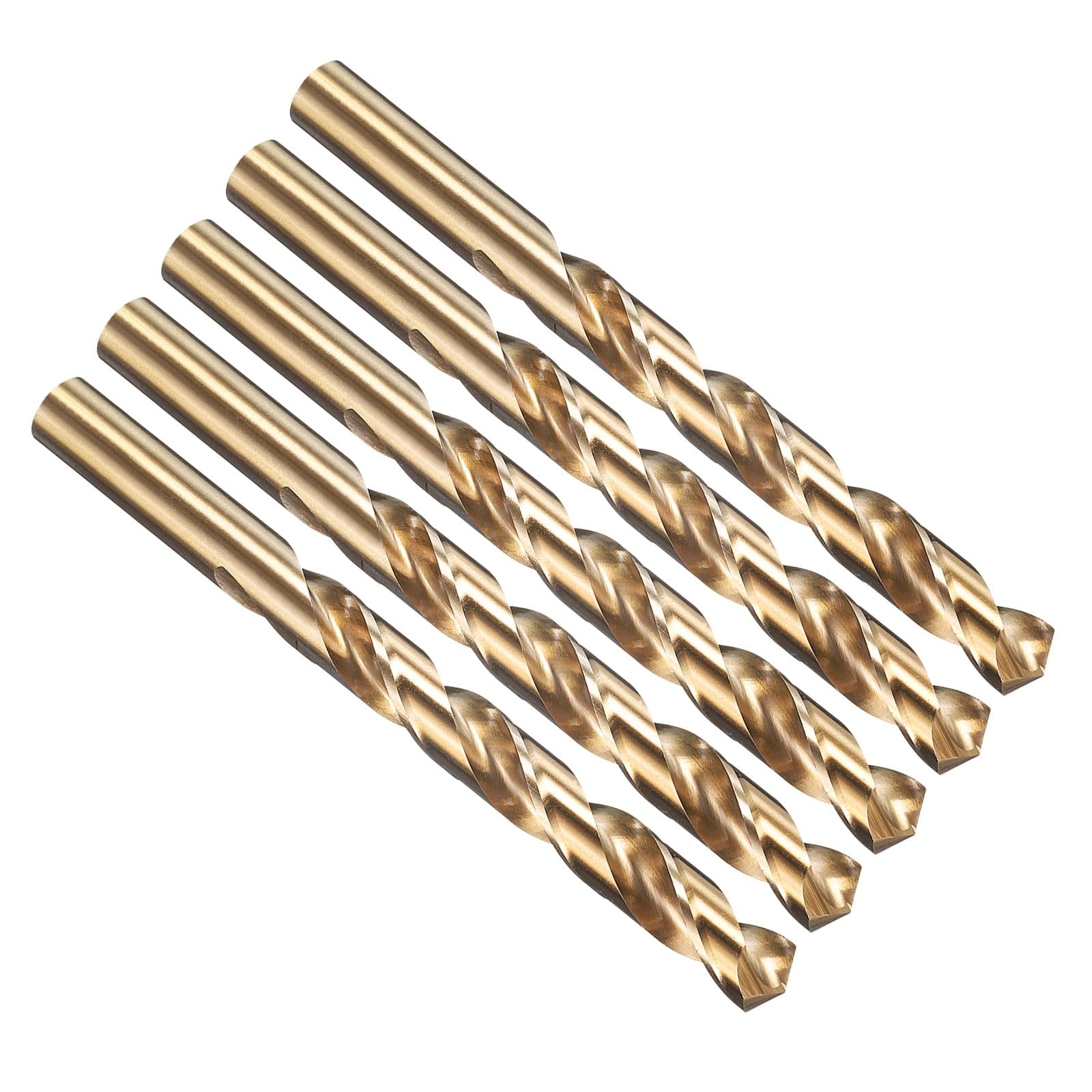 PATIKIL 1/2" Drill Bit 5 Pack M35 Cobalt High-Speed Steel Straight Shank Gold Fi gallery