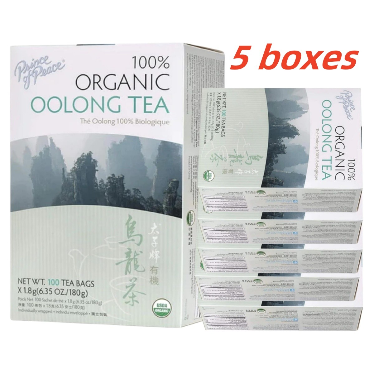 100% Organic Oolong Tea- 5 Boxes-100 Tea Bags Each Box -invigorating Tea gallery