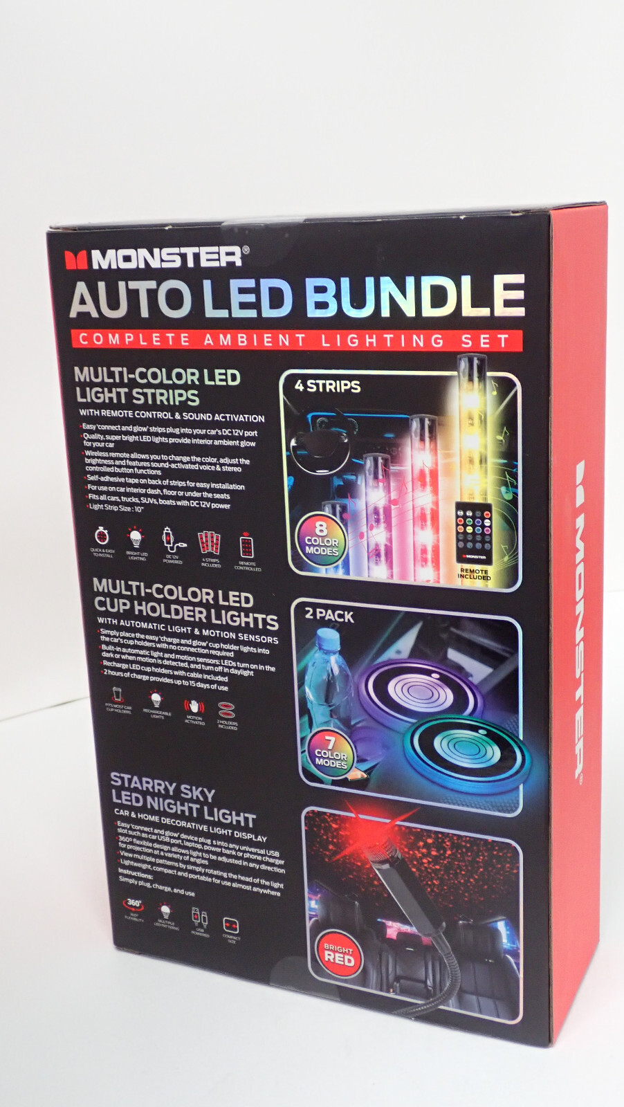 Monster 5 Piece Auto LED Lighting Strips Brand New Car Bundle Kit 3MNLT0872BOL2 gallery