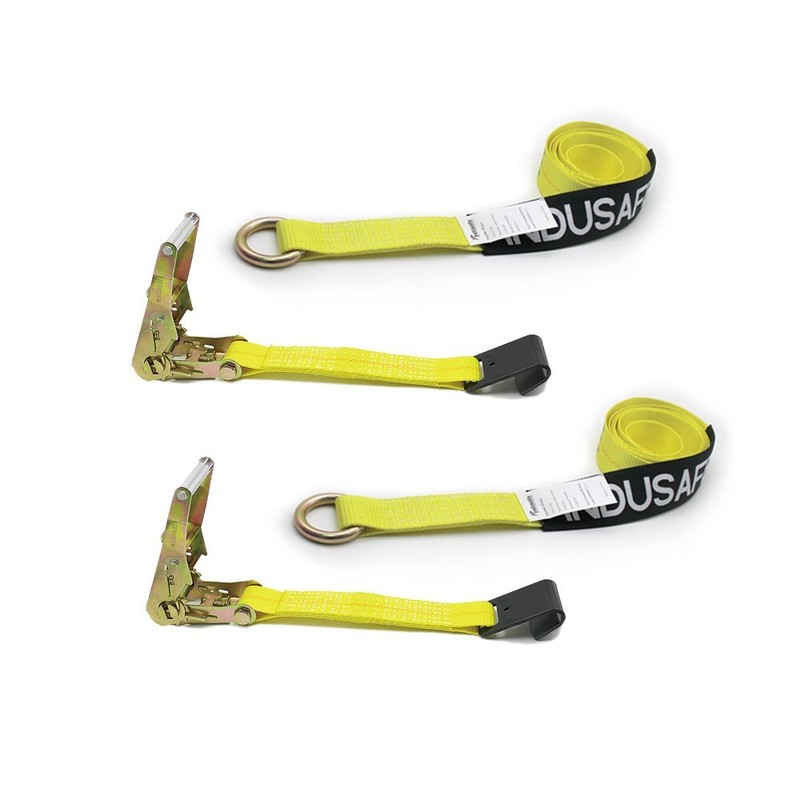 4 Pack Flat Hook Car Tie Down Straps Auto Hauler Ratchet Strap Kit Side Mount gallery