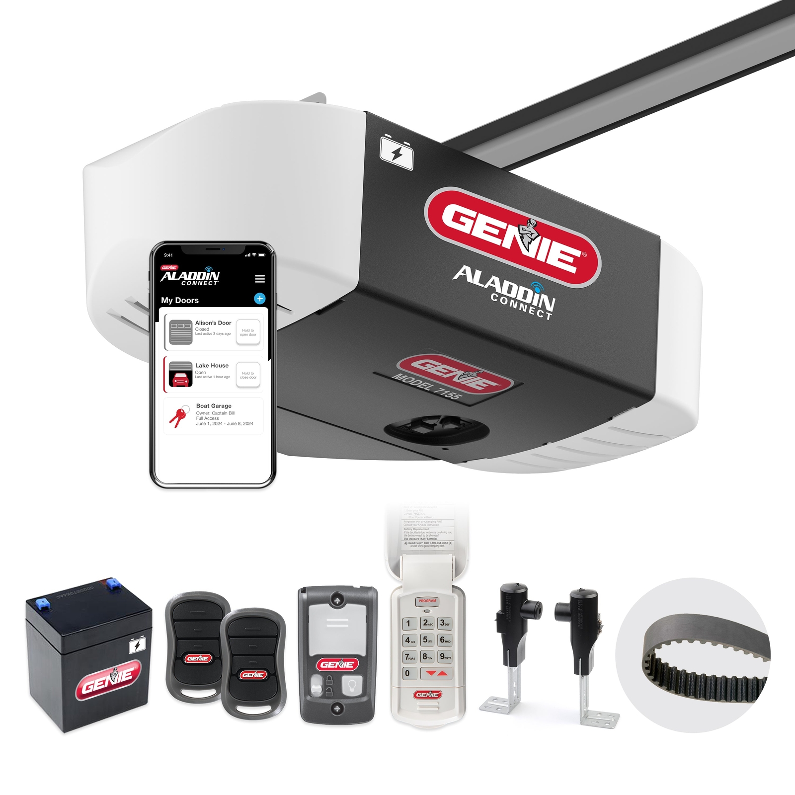 StealthDrive Connect Ultra-Quiet Smart Garage Door Opener 7155-TKV WiFi, Battery gallery