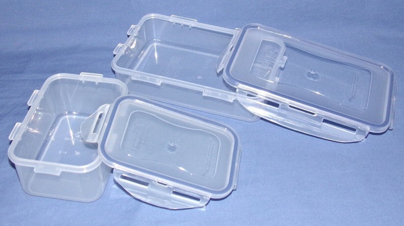 Lock & Lock 5 Containers 152oz w/handle in Lid 47oz 27oz 20oz 12oz Rectangles gallery