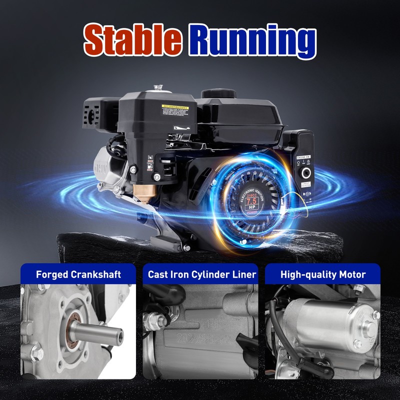 212cc 7.5 HP Electric Start Horizontal Engine Go Kart Gas Engine Motor 4-Stroke gallery