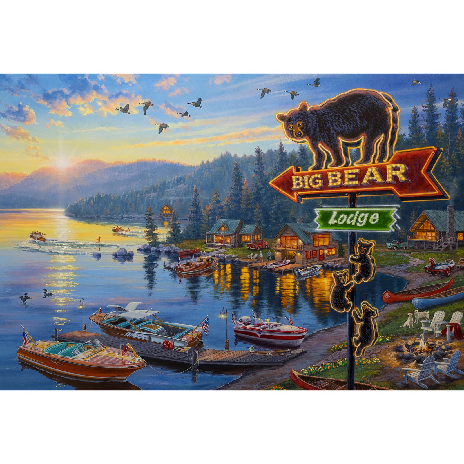 Rivers Edge Products LED Canvas Wall Art, 24" x 16", Fiber Optic Light Up gallery