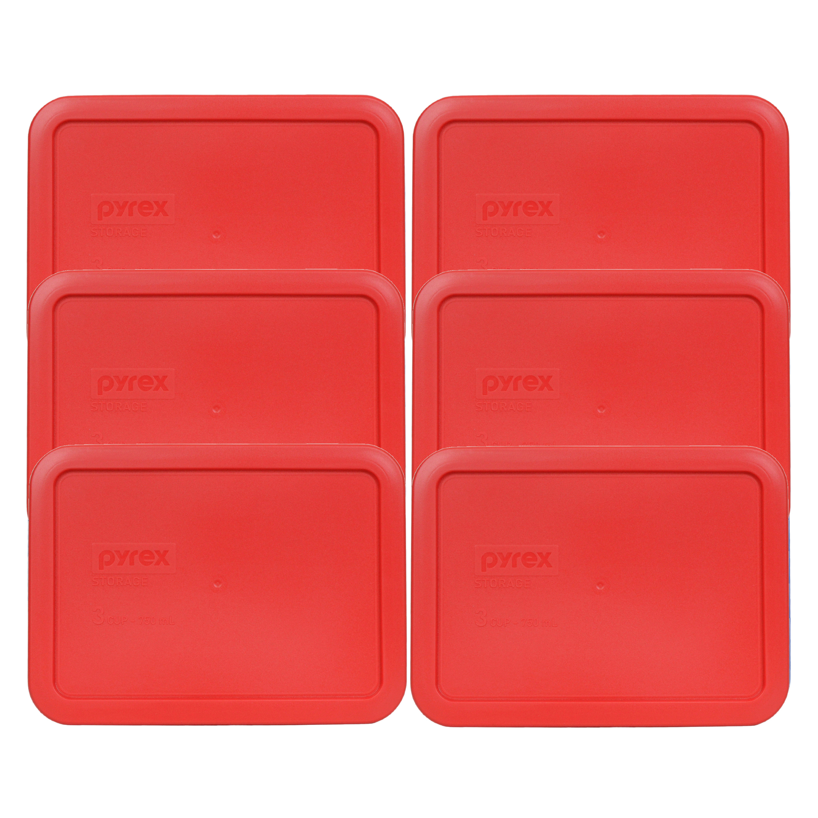 Pyrex 7210-PC Red Rectangle Plastic Storage Replacement Lid Cover (6-Pack) gallery