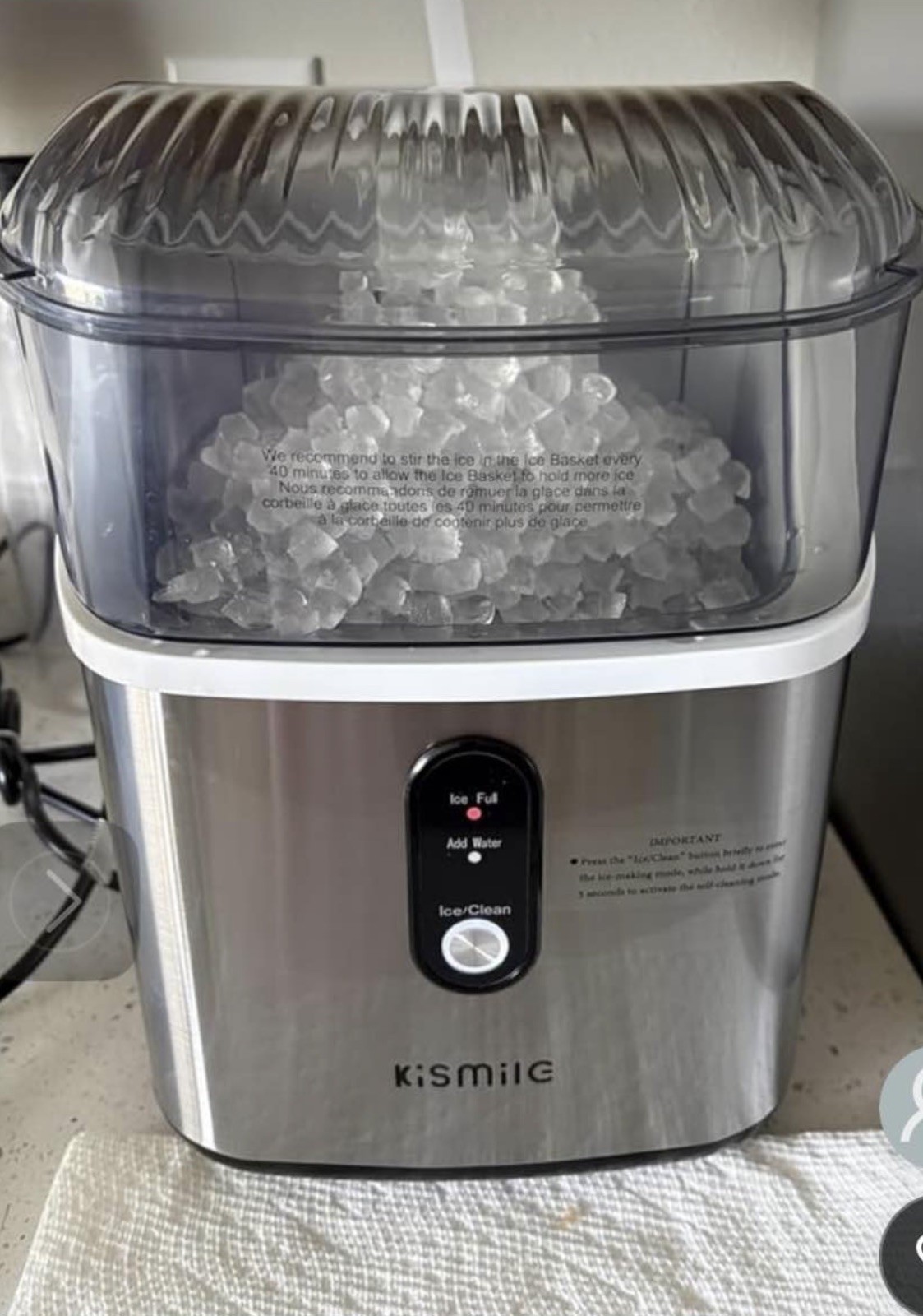 Nugget Ice Makers Countertop,Portable Ice Machine with Crushed Ice, 35Lbs/Day,Se gallery
