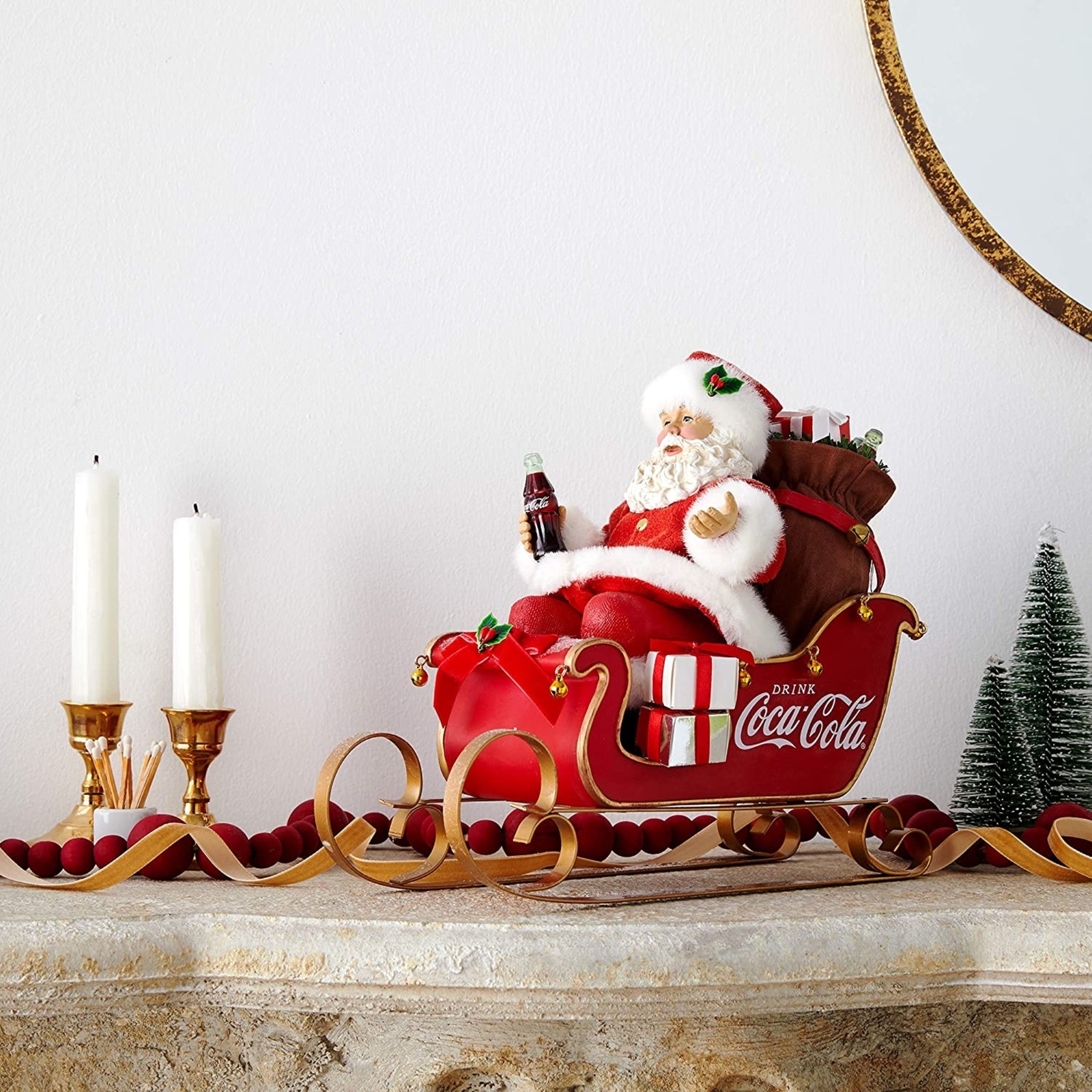 Kurt Adler (#CC5202) Coca-Cola Santa in Sleigh Tabletop Christmas Decoration, 10 gallery