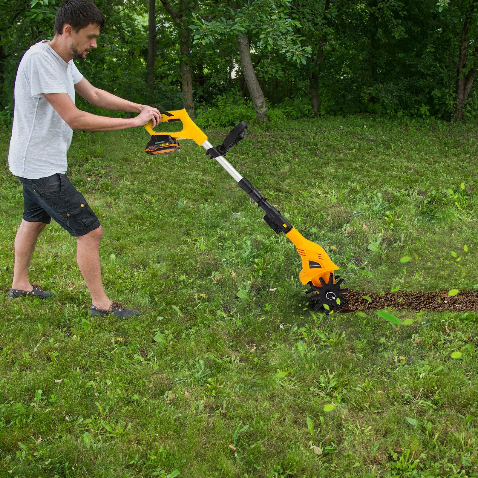 Handheld Garden Battery Powered Tilling Machine Electric Tilling Machine 250RPM gallery